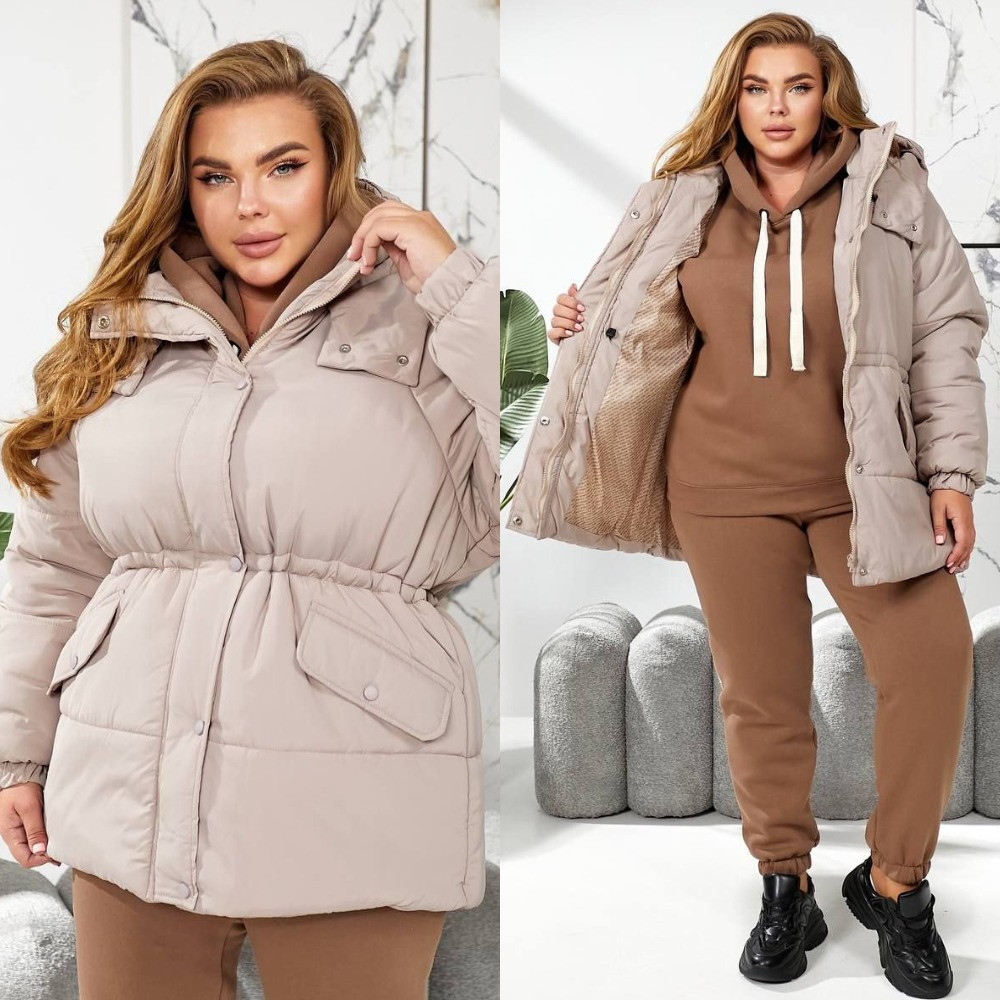 Жіночий зимовий костюм-трійка з теплою курткою top, фото 1