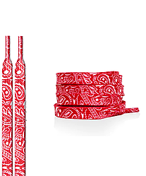 Кольорові шнурки с рисунком для кросівок та кед червоні малинові