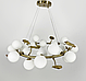 Кільцева люстра з 24 білими плафонами та листочками Ø 80 см MJ 218-800 AB, фото 3