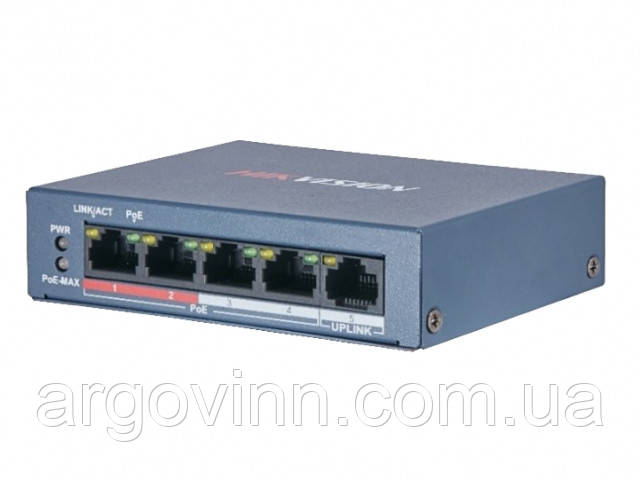 Комутатор PoE Hikvision DS-3E0105P-E/M(B)., фото 1