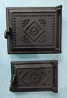 Дверцята для печі та барбекю "Вишиванка", пічні дверцята - комплект(топка+піддув)