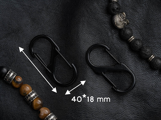 Застібка двосторонній Карабін надійний Чорний 40х18мм, фото 1