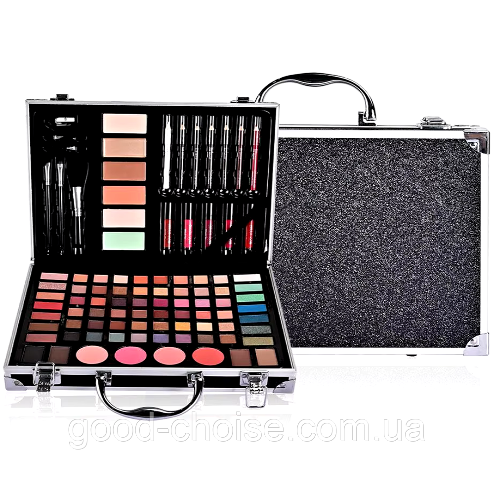 Набір косметики в кейсі, 86 предметів, 30х21х6,5см / Б'юті бокс з косметикою / Набір косметики для макіяжу, фото 1