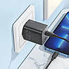 Зарядний пристрій Hoco N42 Quick Charger PD 45W / 2 х Type-C з кабелем Type-C to Type-C - Black, фото 4