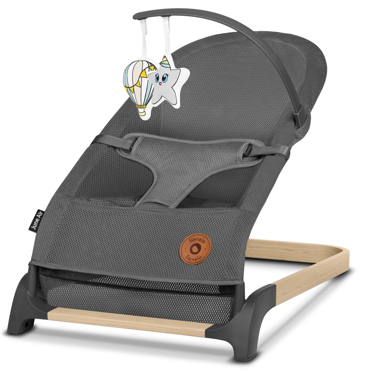 Дитячий шезлонг Lionelo JUNE AIR GREY GRAPHITE, фото 1