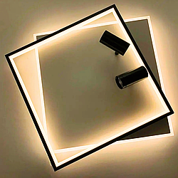Квадратний Led світильник зі спотами GEOMETRIA LUMINARIA 75W до 18 кв.м колір  2S 500/500 WH/BK