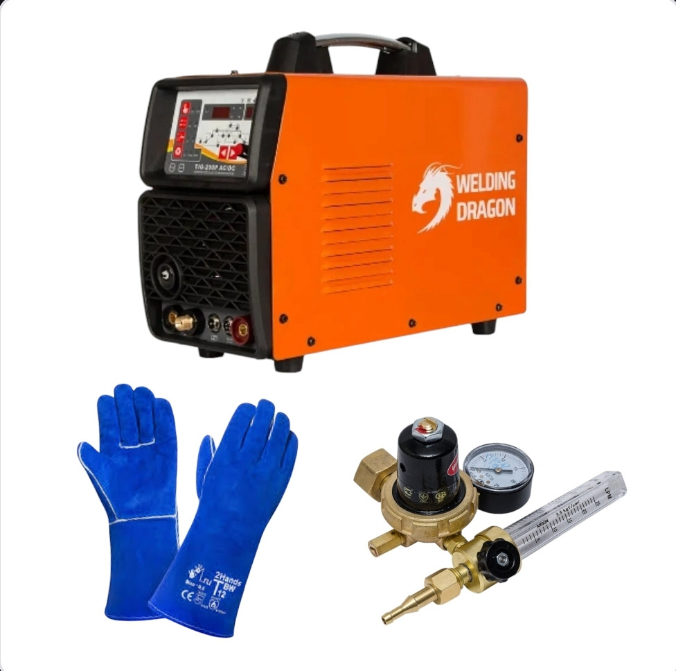 Зварювальний апарат аргонодугового зварювання Welding Dragon TIG-200P AC/DC+редуктор
