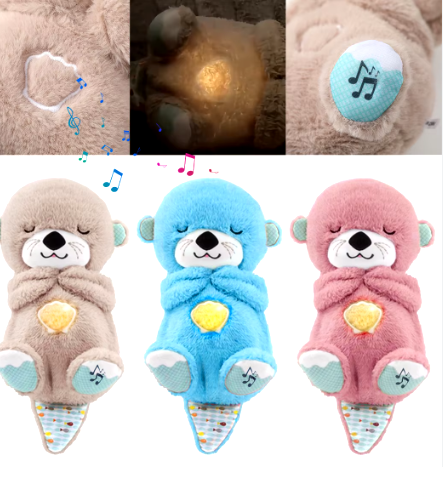 М'яка іграшка нічник "Казкова видра - Білий шум" з функцією дихання 27 х 20 х 14,5 см  у коробці