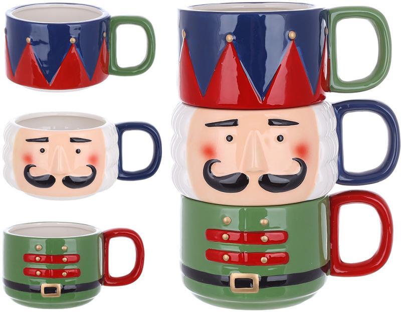 Набір кухлів керамічних "Щескунчик" 3 кухлі по 380 мл, фото 1