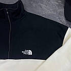 Чоловічий зимовий спортивний костюм The North Face бежевий з чорним флісовий Зе Норт Фейс плюшевий, фото 3