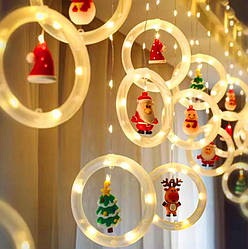 Різдвяна гірлянда з фігурками 3м Новорічні декорації DA324A