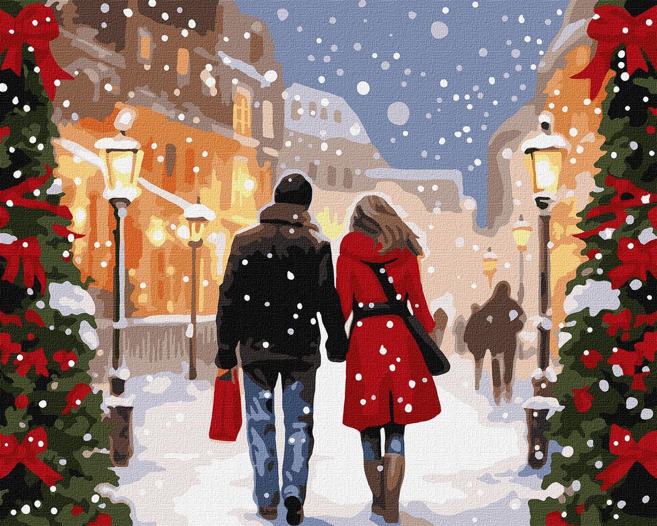 Картина за номерами Зимова атмосфера Різдва 40*50 см Ідейка KHO 8350, фото 1