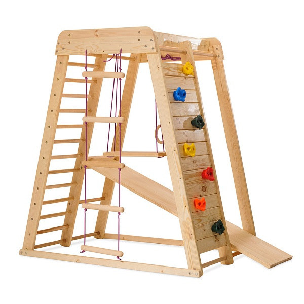 Спортивний комплекс «Акварелька-outdoor 3» дерев'яний ТМ "SportBaby" (141х86х130 см), фото 1