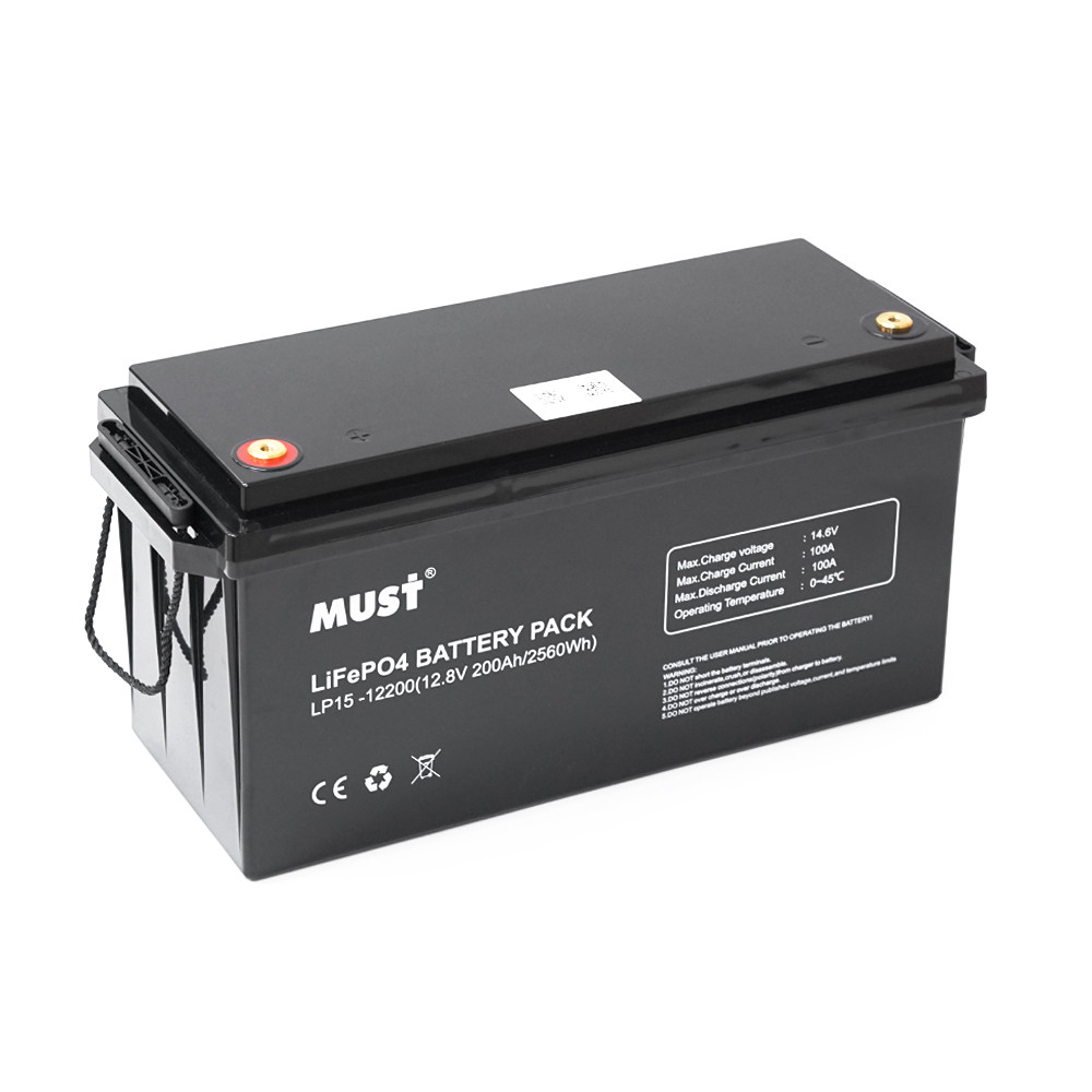 Акумуляторна батарея Must LiFePO4 LP15-12200 12,8V 200Ah, 2,56kWh, BMS100A@4S, 6000 cycles, 502x185x243, 23kg, фото 1