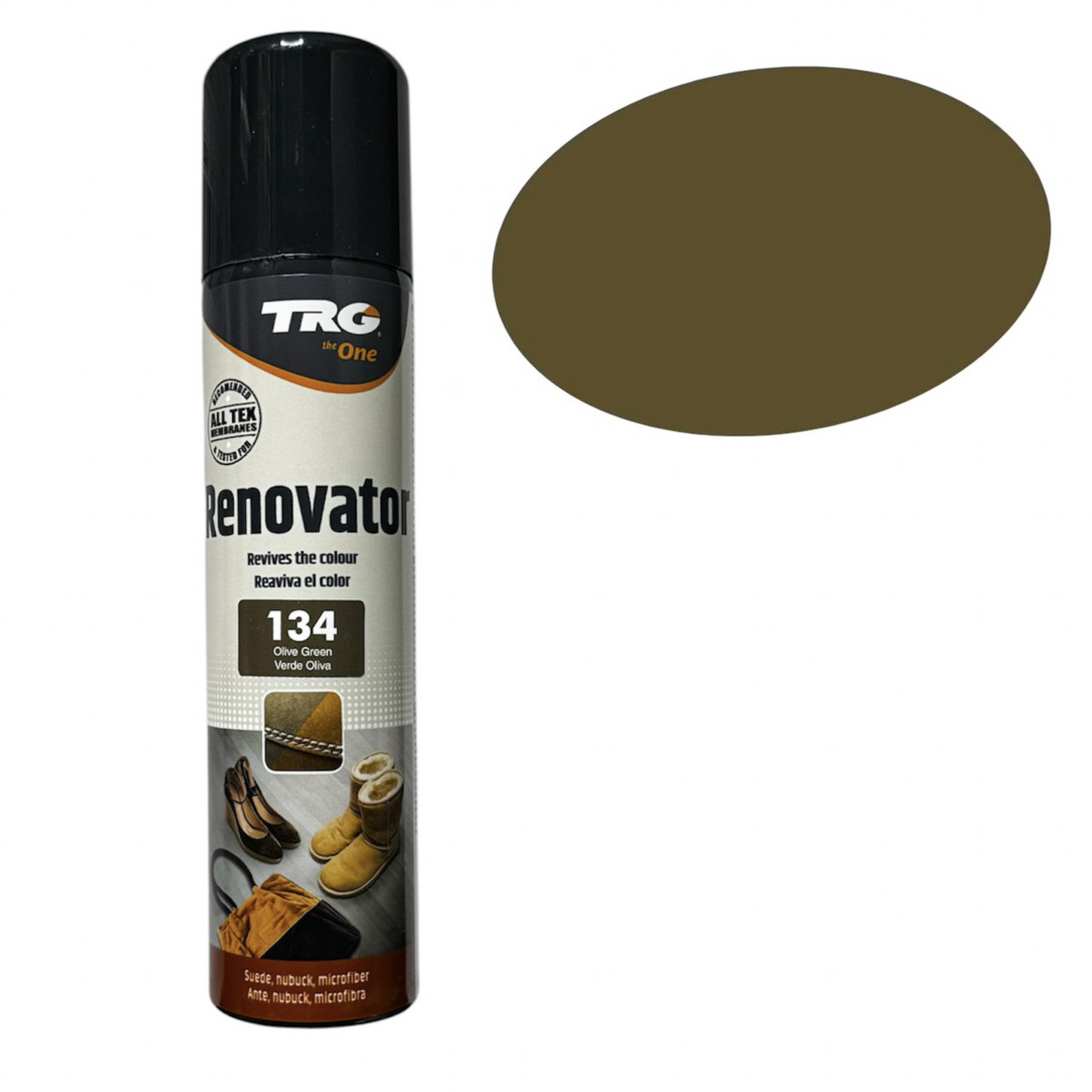 Фарба кольору оливкової для замші та нубуку TRG Renovator 250ml #134