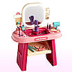 Чарівний дитячий туалетний столик Гримерка трюмо дівчинці Набір 23 предмети Дзеркало підсвічування Кран Аксесуари, фото 5