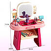 Чарівний дитячий туалетний столик Гримерка трюмо дівчинці Набір 23 предмети Дзеркало підсвічування Кран Аксесуари, фото 6