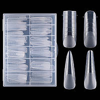 Верхні форми для нарощування нігтів (мікс), 4 види, 96 шт. в упаковці