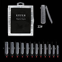 Верхні форми для нарощування нігтів із принтом змії №22 у контейнері, 120 шт./уп.