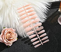 Накладні типси для нарощування нігтів балярини кольорові, 24 шт №01, накладні нігті для нарощування