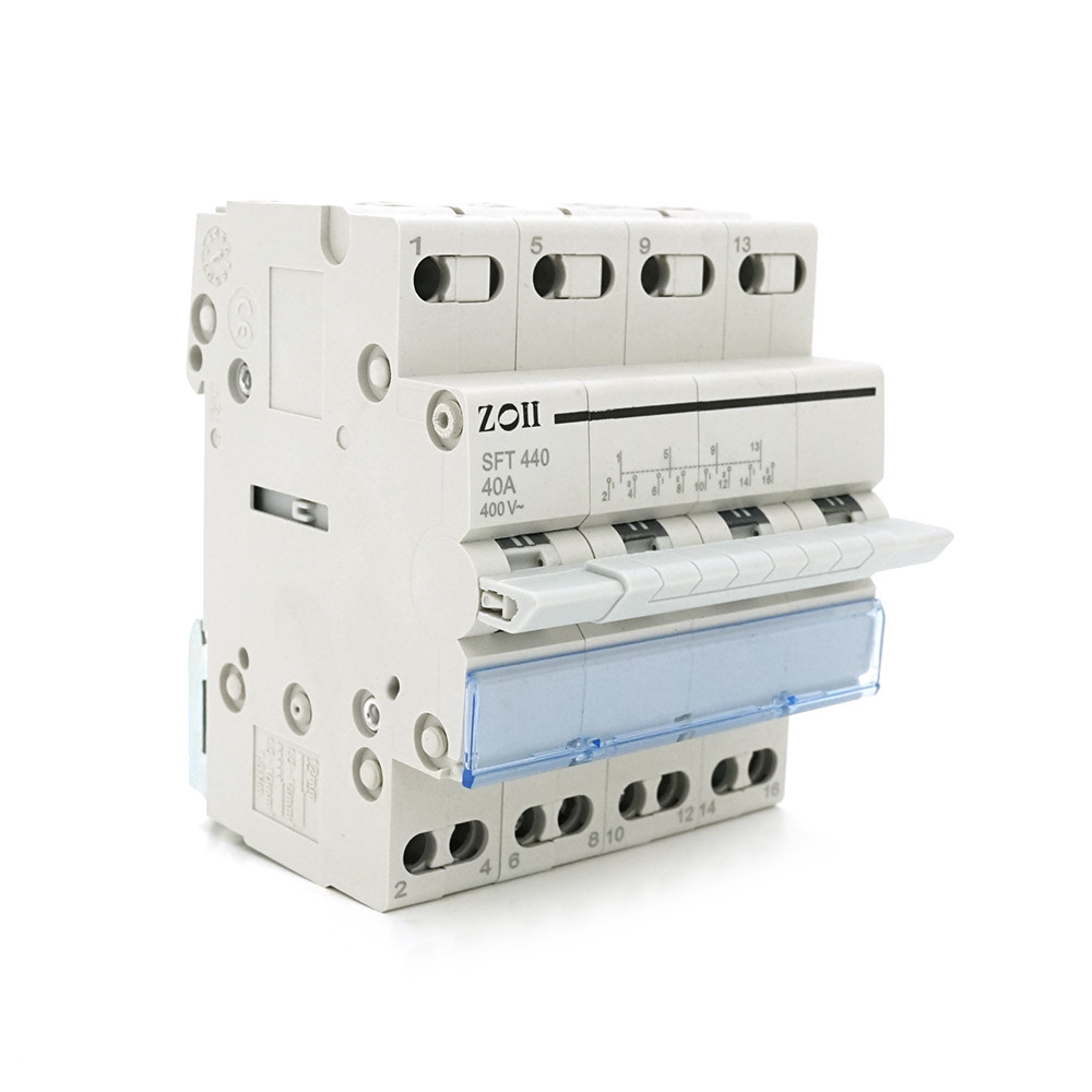 Модульний перекидний автомат трипозиційний (перекидний автомат) Voltronic SF219G-4P-40A із загальним виходом, прозора кришка, фото 1