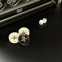 Нарди скляні з алюмінієвим корпусом Роза Вітрів 61×27×5см подарункові, фото 6