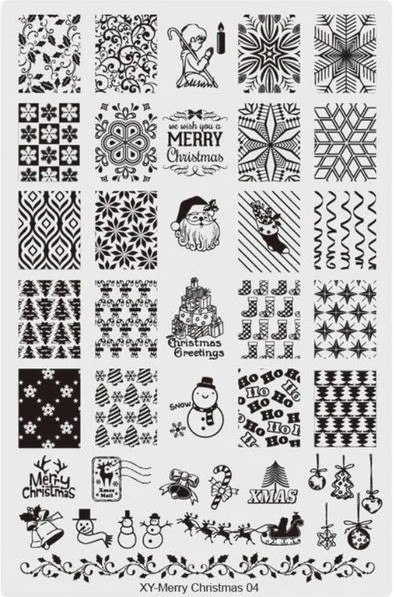 Пластина акрилова для стемпінгу XY Merry Christmas 04