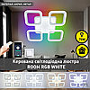 Керована світлодіодна LED люстра ROOM RGB 70W 4S SMART Esllse біла з пультом і додатком для смартфону 6000Lm 385×385×75-WHITE, фото 9