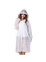 Плащ-дощовик, дощовик з капюшоном, білий 150-188 см ((35 кг - 95 кг)