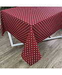 Скатертина бавовняна Горох бордо Прованс 180х136 см