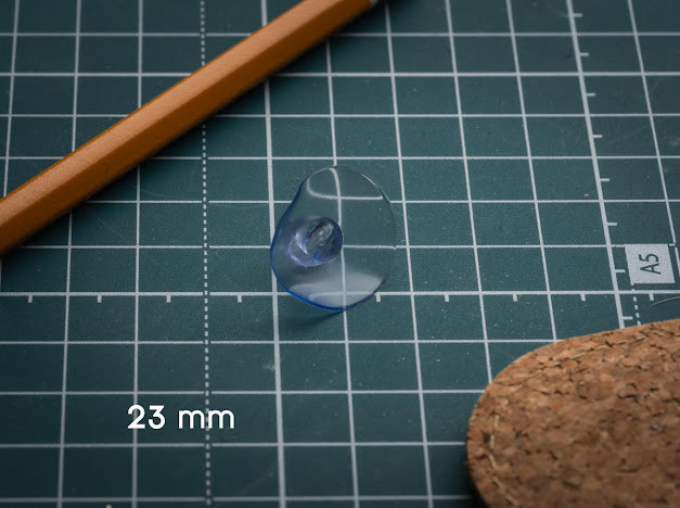 Присоска із силікону на скло, кахель та інші гладкі поверхні одностороння діаметром 23 мм, фото 1