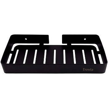 Полка для ванної кімнати Trento прямокутна одинарна нерж., чорний матовий