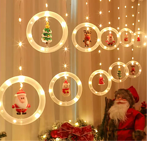 Різдвяна гірлянда з фігурками 3 м. Новорічні декорації DA324A