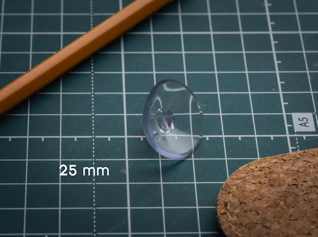 Міцна силіконова присоска на скло, кахель і пластик, одностороння кругла діаметром 25 мм, фото 1