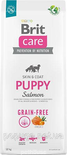 Корм Brit Care Grain-free Puppy Salmon з лососем для цуценят і молодих собак усіх порід, 3 кг