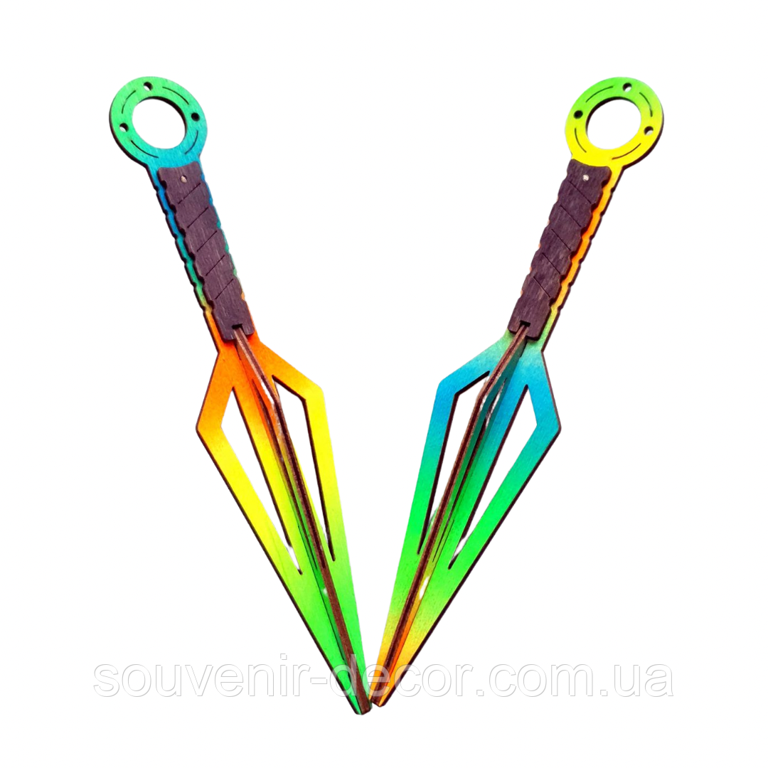 Дерев'яний дитячий ніж КУНАI ULTRA (2 шт.) з STANDOFF 2, іграшкова зброя, фото 1