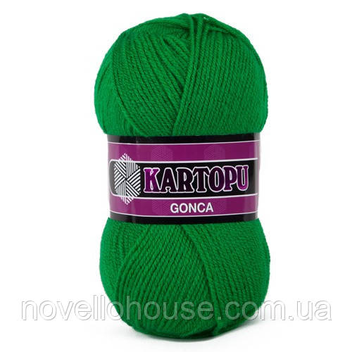 Kartopu GONCA (Картопу Гонка) № 416 зелений (Пряжа 100% акрил, нитки для в'язання)
