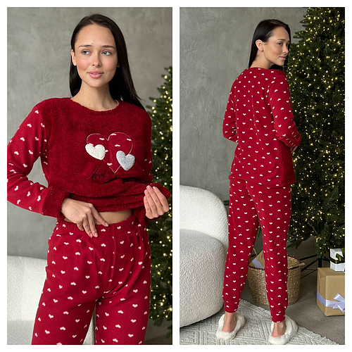 Пижама женская флисово махровая, Пижама на подарок, Красивая удобная ...