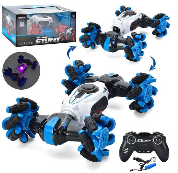 Дитяча машинка-перевертиш на радіоуправлінні 666-810 BA світло, обертання, підйом корпусу Синя, фото 1