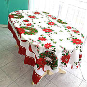 Скатертина Різдвяна 110x150 см | Новорічна скатерка | Святкова зимова скатертина