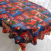 Скатертина Різдвяна 110x150 см | Новорічна скатерка | Святкова зимова скатертина