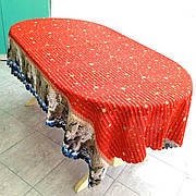 Скатертина Різдвяна 110x150 см | Новорічна скатерка | Святкова зимова скатертина