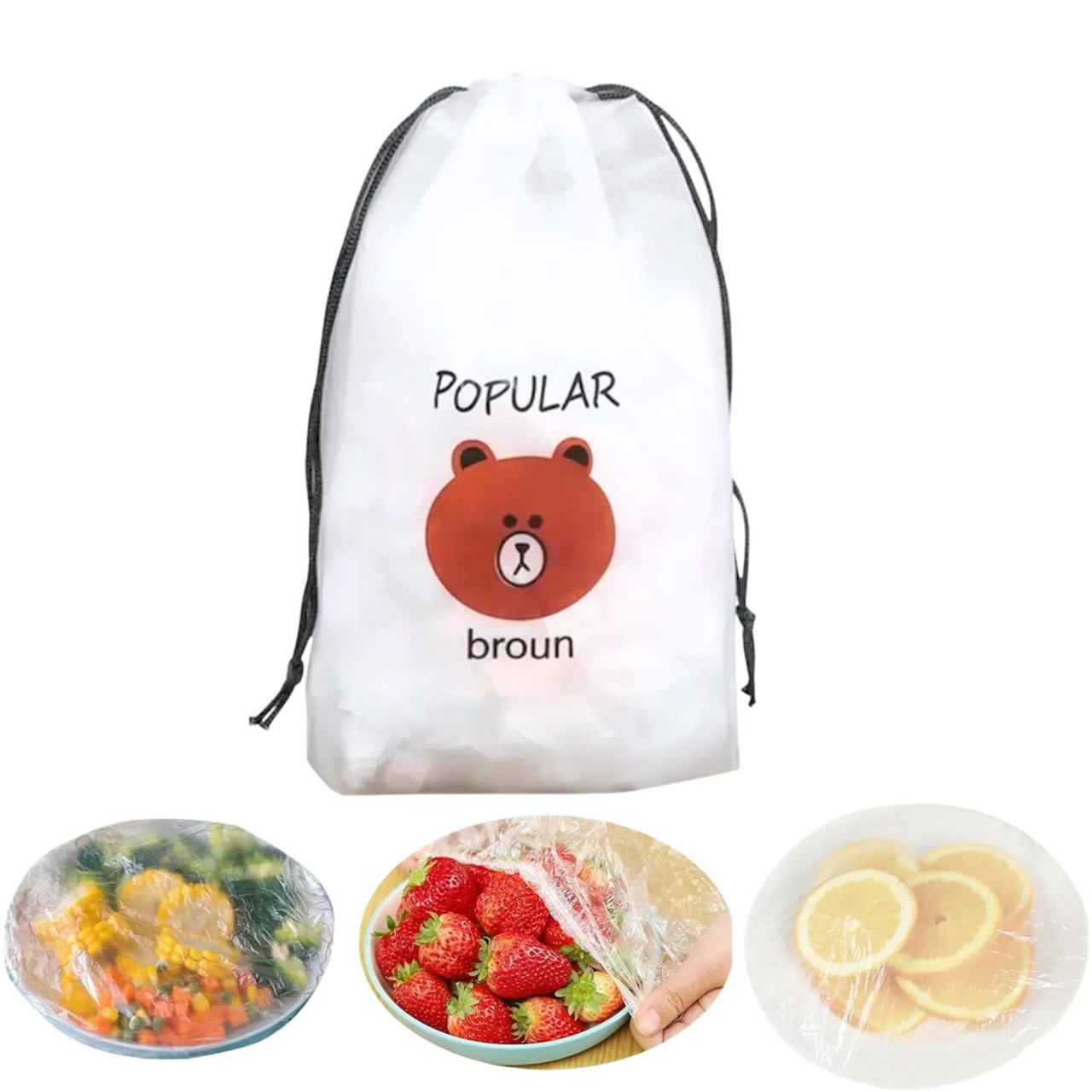 Пакети на резинці для зберігання продуктів набір 95 шт., фото 1