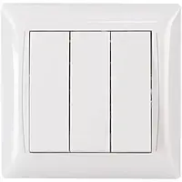 Вимикач 3-й вбудований Milana GISelt, білий G8003