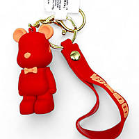 Брелок Ведмедик з метеликом червоний