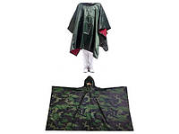 Плащ пончо накидка от дождя, дождевик 200x150см с кнопками камуфляж + чехол
