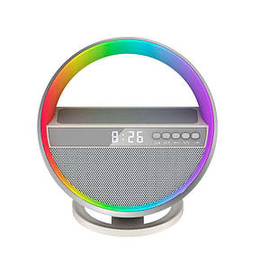 Бездротова Bluetooth-колонка з бездротовим заряджанням і годинником Wireless Music Table Lamp HM-G5