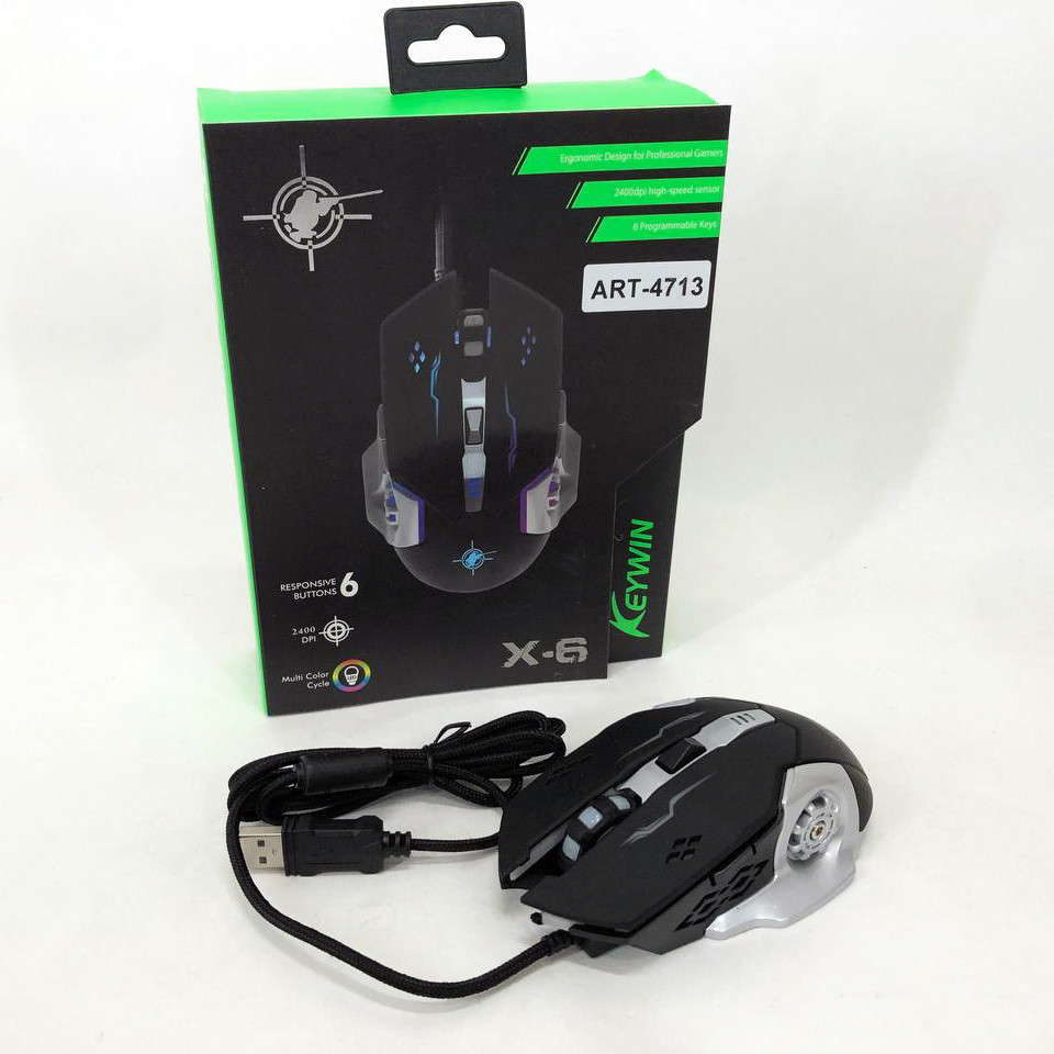 Ігрова мишка з підсвічуванням Gaming Mouse X6 / мишка для ноутбука / Дротова SM-357 комп'ютерна миша