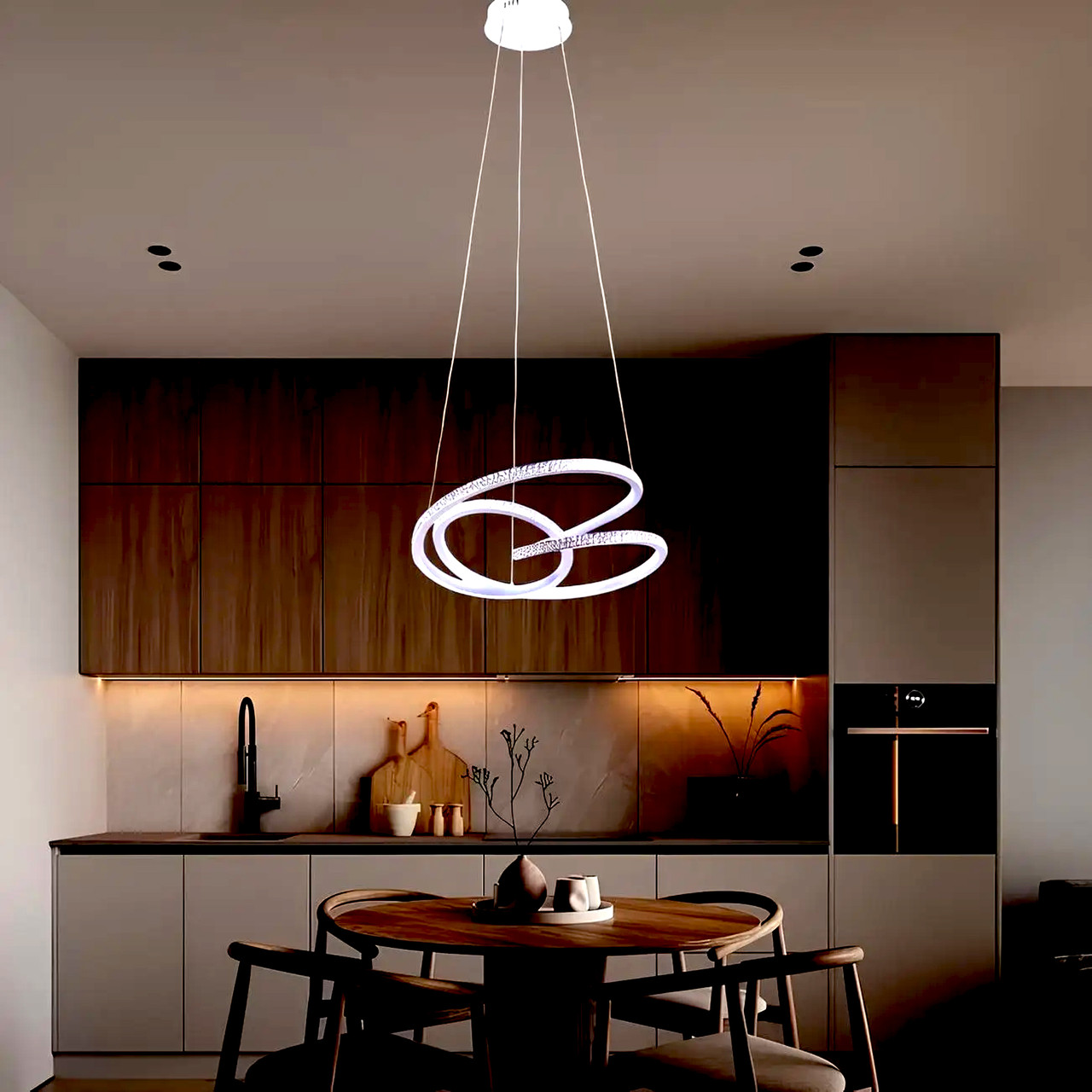 Світлодіодна люстра Sirius 128W у вигляді спіралі LCD3073 WT 128W, фото 1