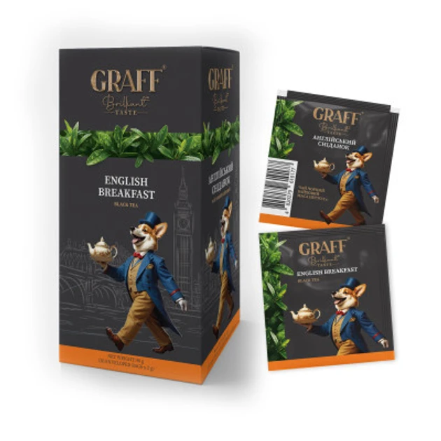 Чай байховий чорний Graff English Breakfast 40 г (20 шт. х 2 г), фото 1